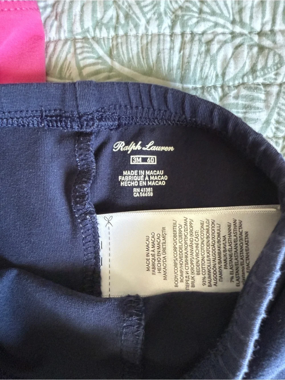 Ralph Lauren Baby Leggings Set - Hot Pink & Navy
